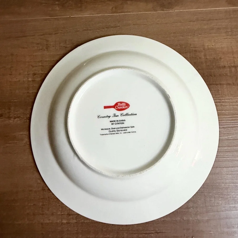 3 VTG 90s Betty Crocker Country Inn Rim Soup Bowls Stoneware Farmhouse Gingham
